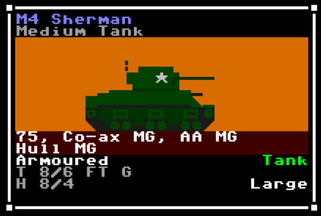 Armoured Commander II User Manual Guide and Basic Game Information - 4.1 Tank Selection - 2436D66