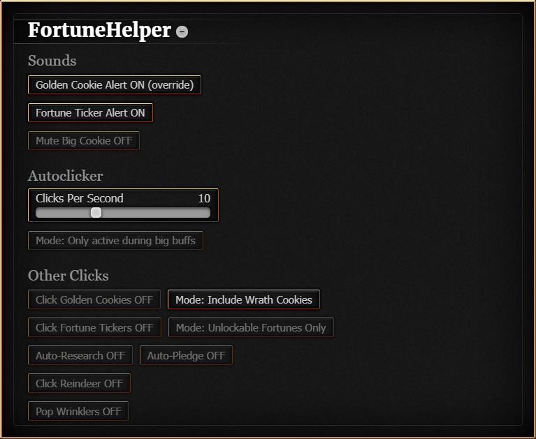 Cookie Clicker Installing FortuneHelper Mod in Game - About - 28F390D
