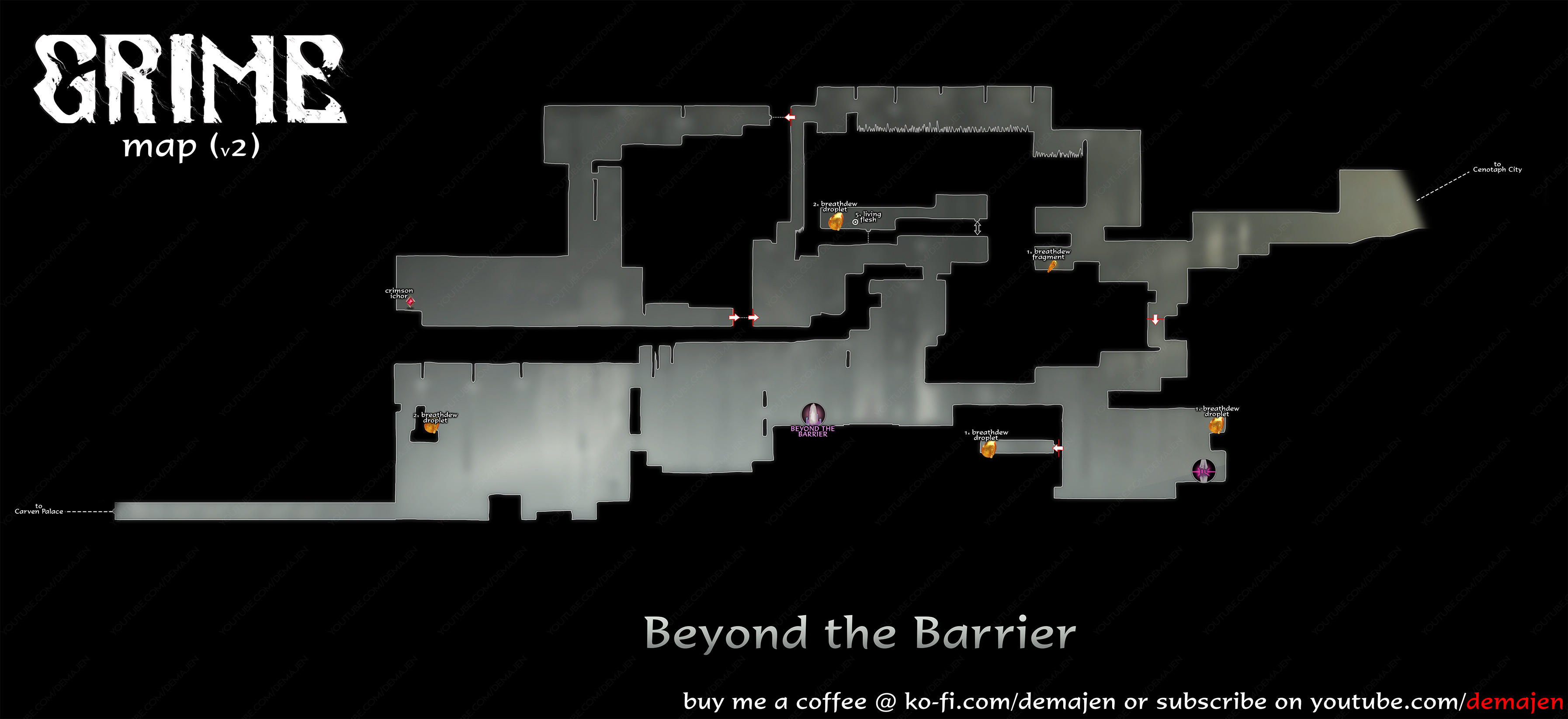 GRIME All Maps in Game + Gameplay Tips and Information - Beyond the Barrier (updated for patch 1.1.12) - 8069BB9