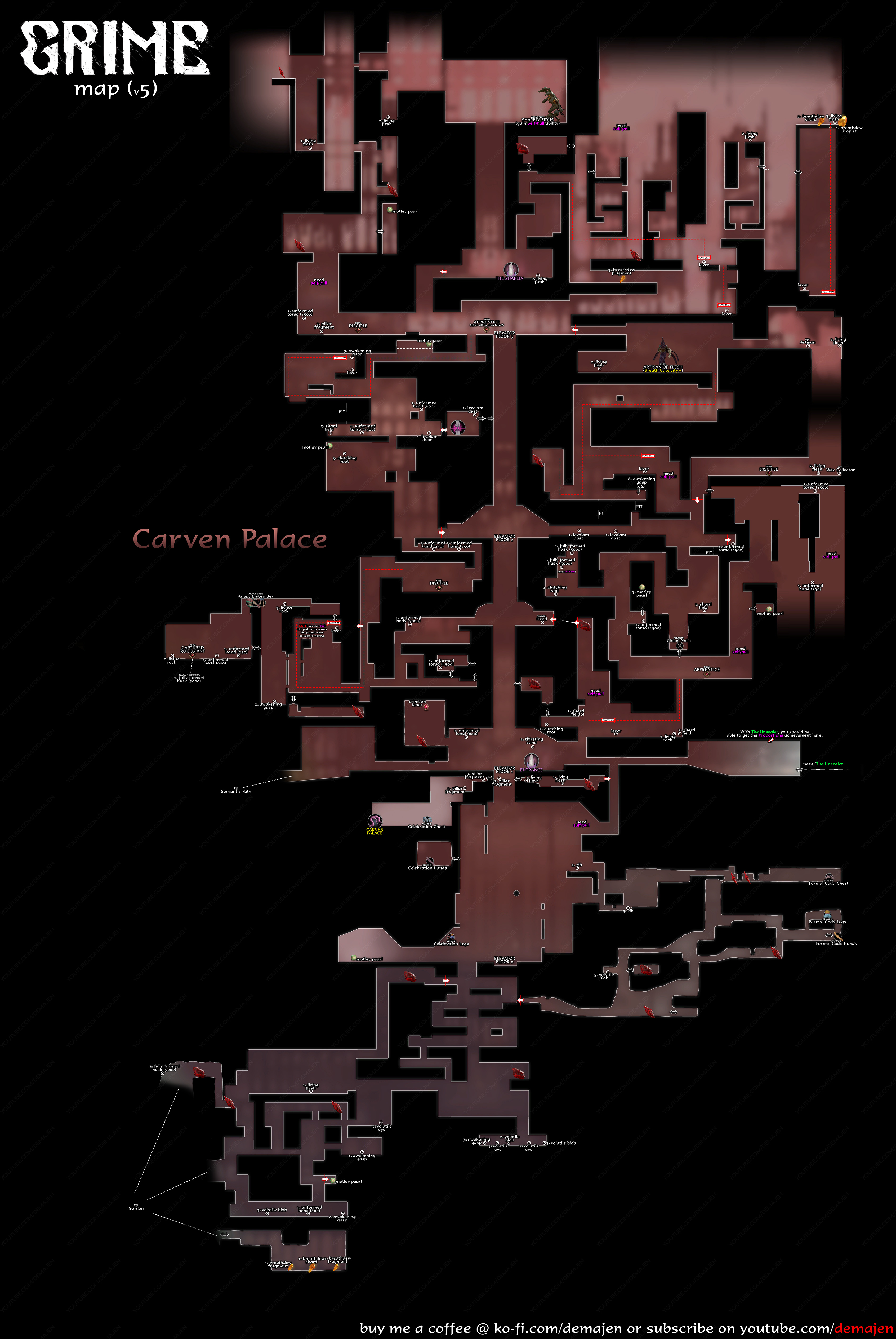 GRIME All Maps in Game + Gameplay Tips and Information - Carven Palace (updated for patch 1.1.12) - 00CF106