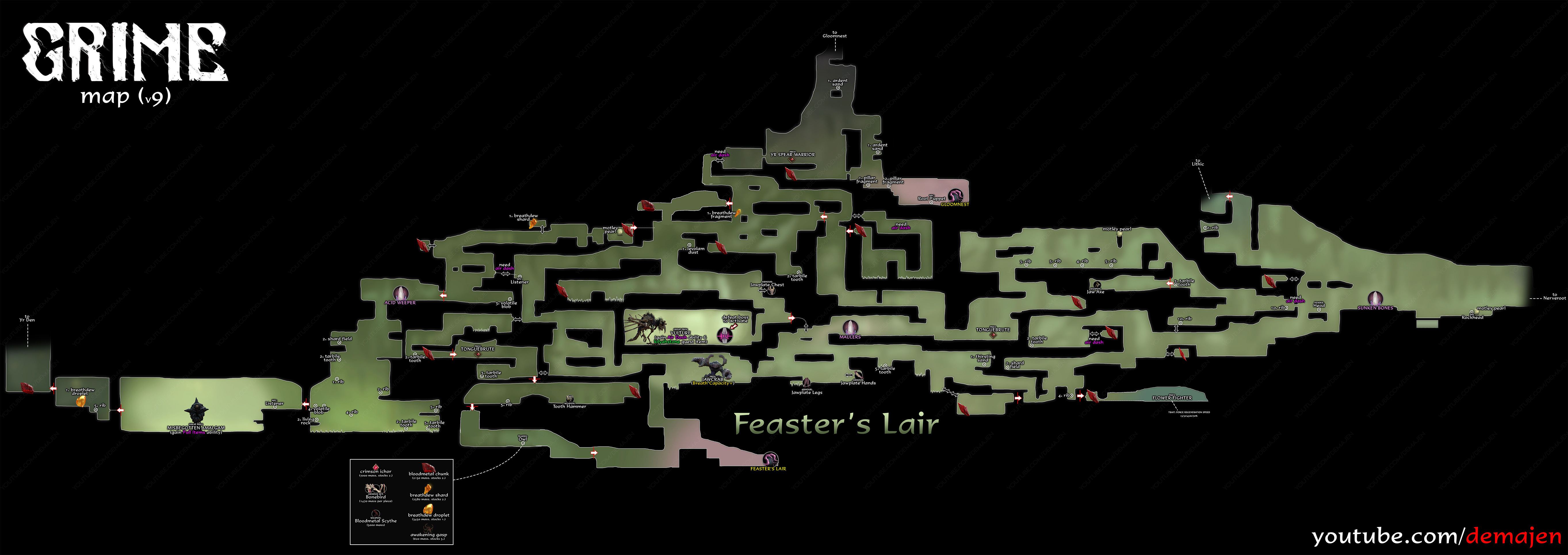 GRIME All Maps in Game + Gameplay Tips and Information - Feaster's Lair (updated for patch 1.0.6.7) - 1B20139
