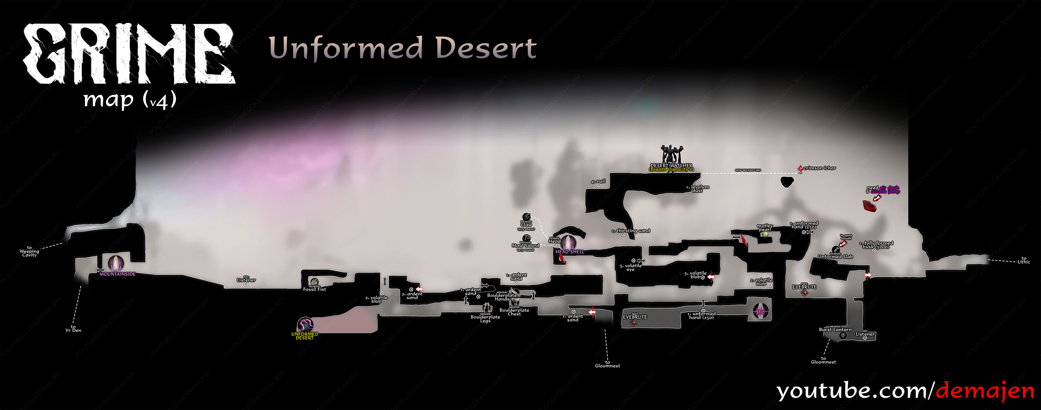 GRIME All Maps in Game + Gameplay Tips and Information - Unformed Desert (patch 1.0.6.7) - 27208F6
