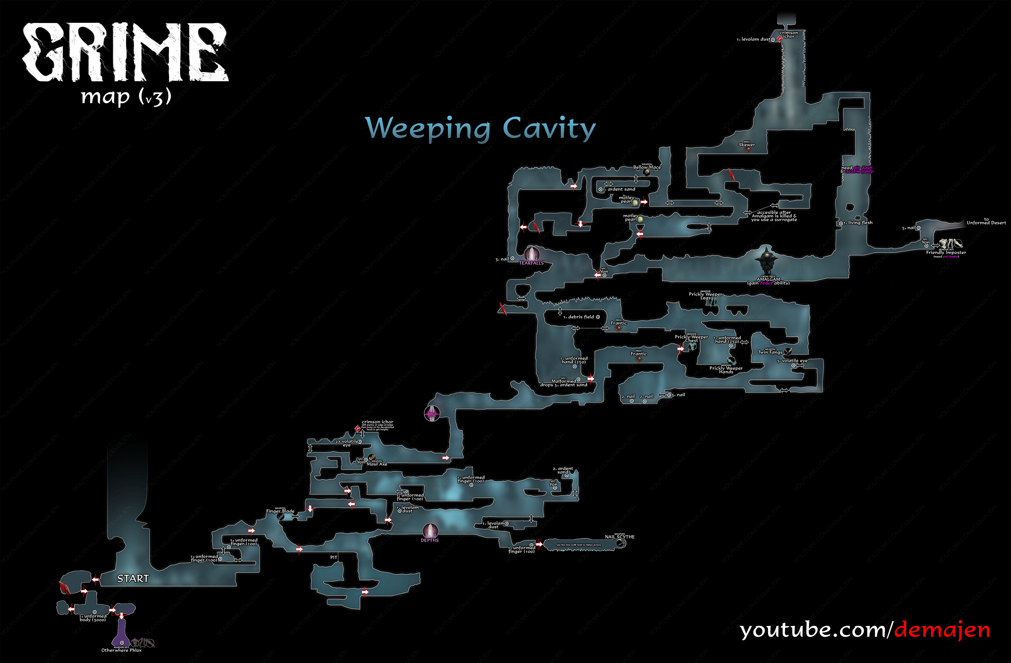 GRIME All Maps in Game + Gameplay Tips and Information - Weeping Cavity (patch 1.0.6.7) - 4505417