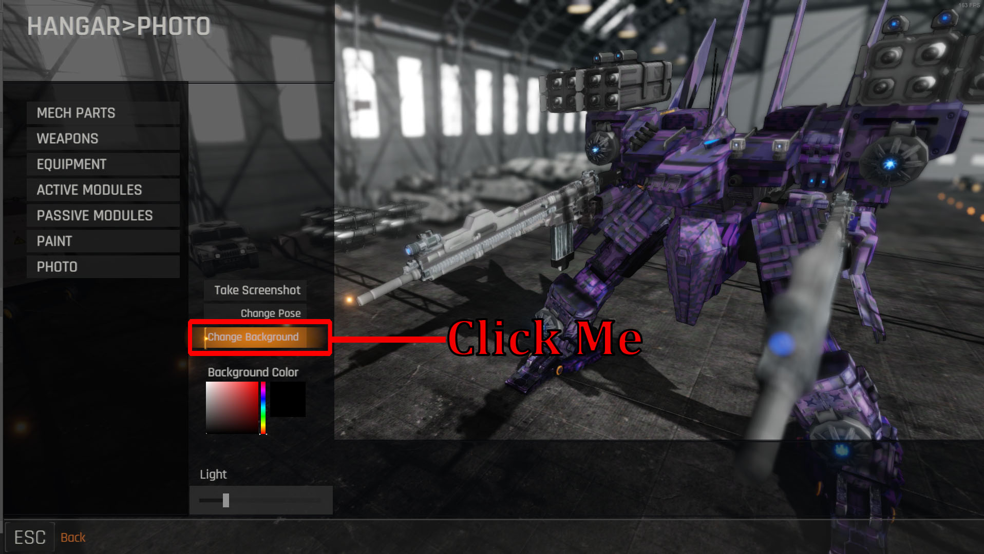 Mecha Knights: Nightmare Enable Photo Mode and Changing Background + HUD Remove - How to Enable Photo mode and Change backgrounds - E74FEF9