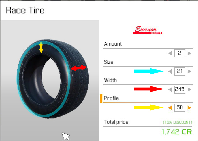 Car Mechanic Simulator 2021 All Tire Sizes Information Guide - Tyres & Tires Explained - E62FD37