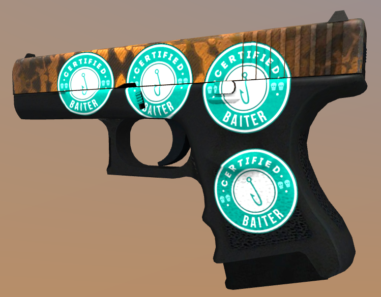 Counter-Strike: Global Offensive Useful Tricks + Recoil Pattern for Glock Reactor CSGO - Note on the stickers - 1144A3D