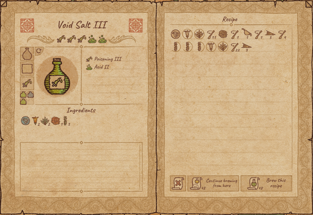 Potion Craft All Recipes for  Alchemy Machine Info - Void Salt III - C5A0AAC