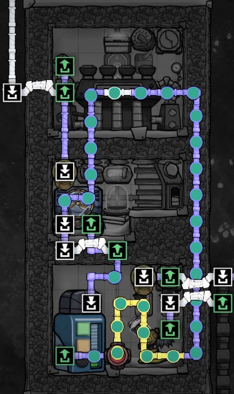Oxygen Not Included Liquid Hydrogen Room + Building Layout - Overview Guide - Piping Layout - F8ED232