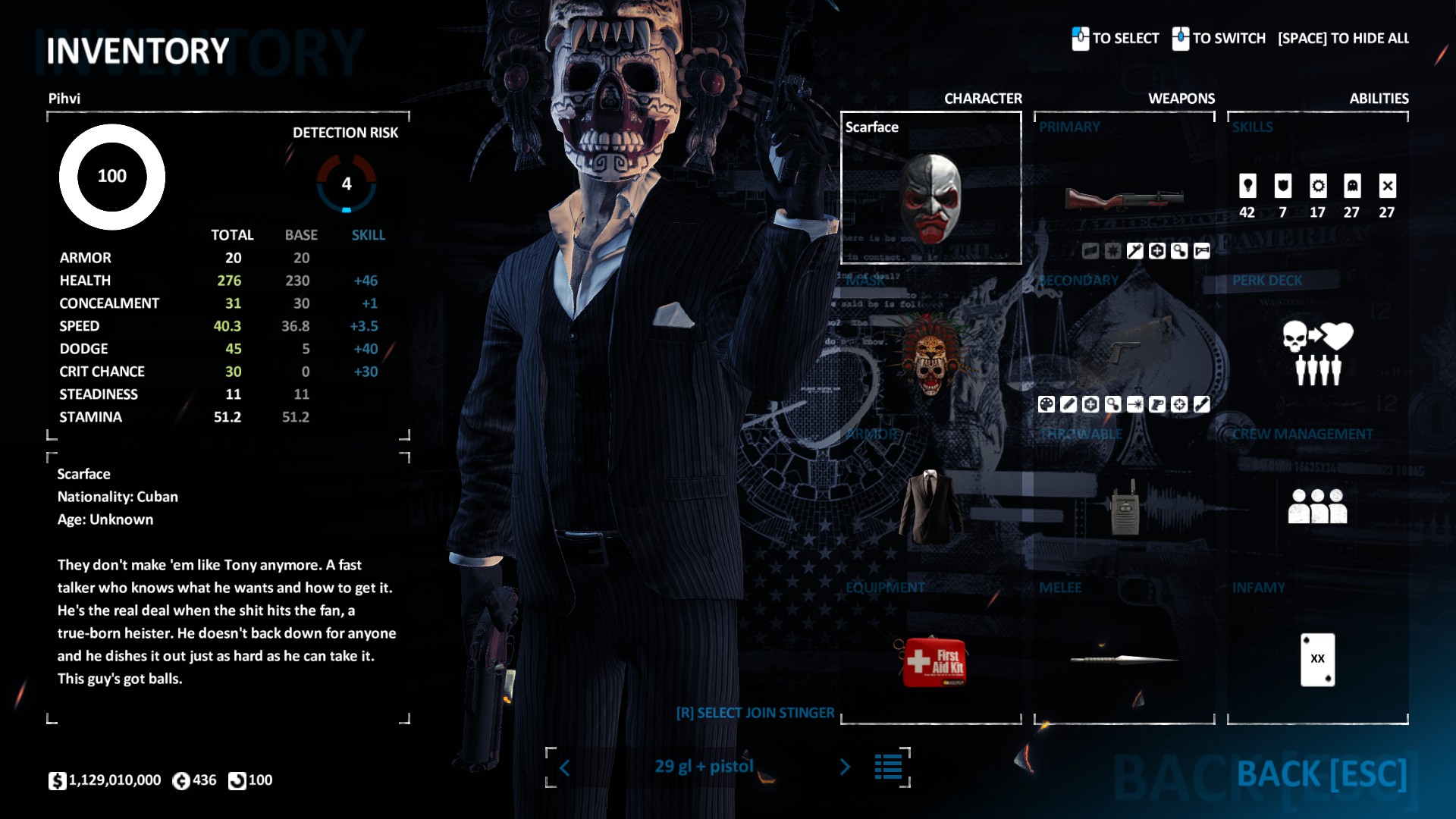 PAYDAY 2 Best Build for Sicario - Weapon Attachments - Hacker Gl + Pistol - 5534CAF
