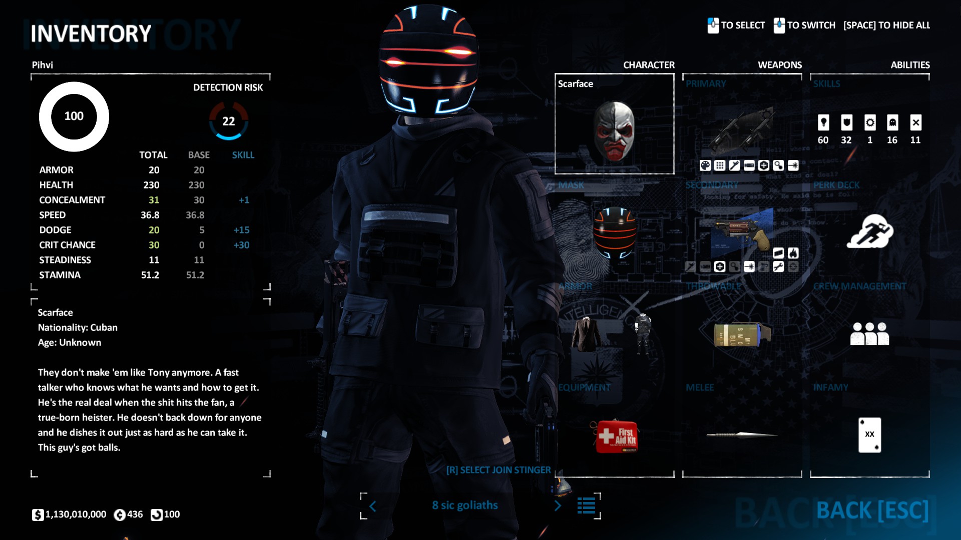 PAYDAY 2 Best Build for Sicario - Weapon Attachments - Sicario Akimbo Goliaths - B7BCC1D