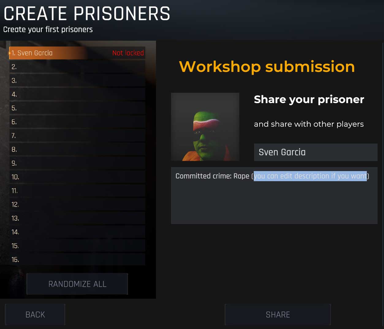 Prison Simulator How to Create Prisoner Tutorial for Workshop Guide - Steam workshop implementation - 5B66066