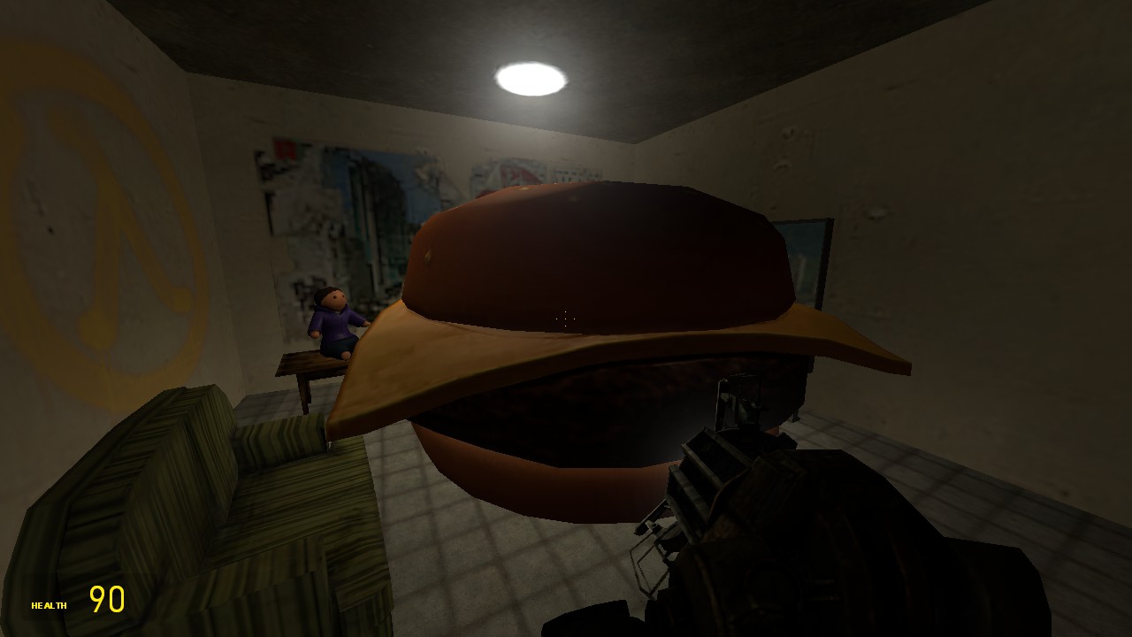 Garry's Mod Secret Cheese Burger Map Location in gm_construct - Pressing the fifth and final button - 1A39650