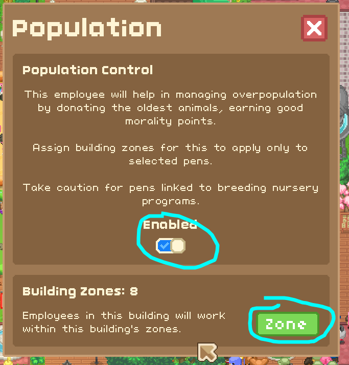 Let's Build a Zoo Visitor Icons + Utilization - Gameplay Guide - Population Manager - 369726E