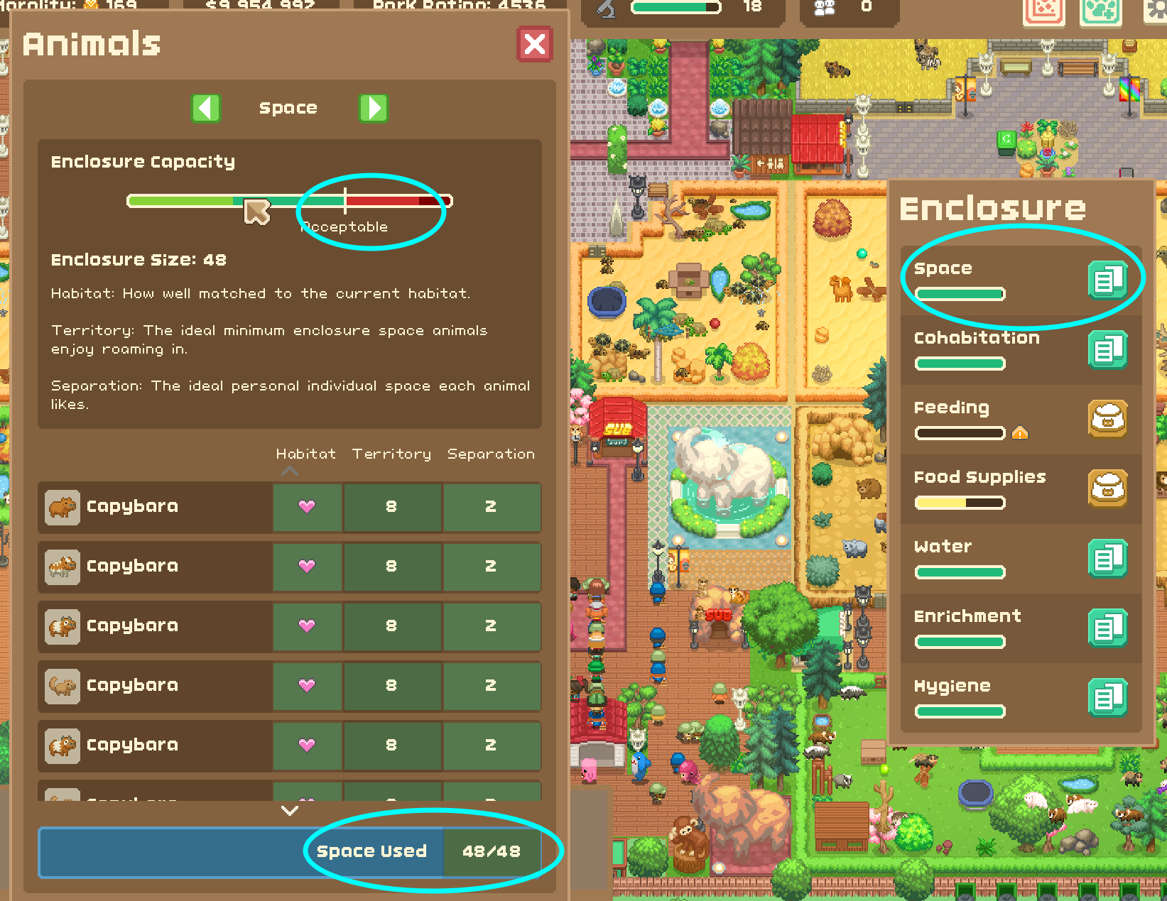 Let's Build a Zoo Visitor Icons + Utilization - Gameplay Guide - Population Manager - F7805B6