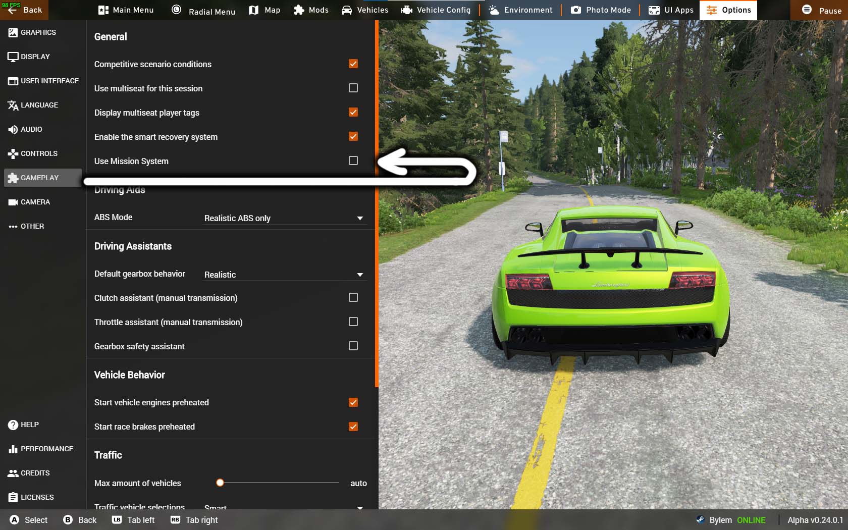 BeamNG.drive How to Delete Missions from Freeroam - Turn off this mission checkbox - FDB717B