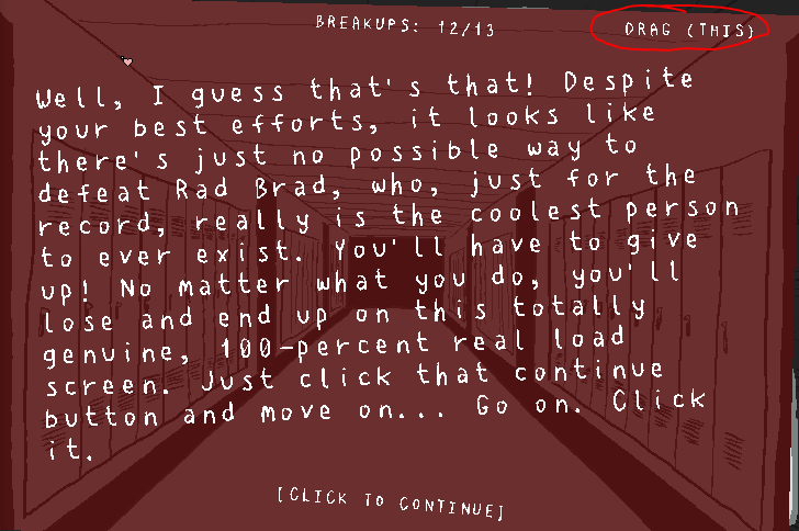 Heartbreak High: A Break-Up Simulator How to successfully break up with everyone - Rad Brad (again), Hallway - 78BB828