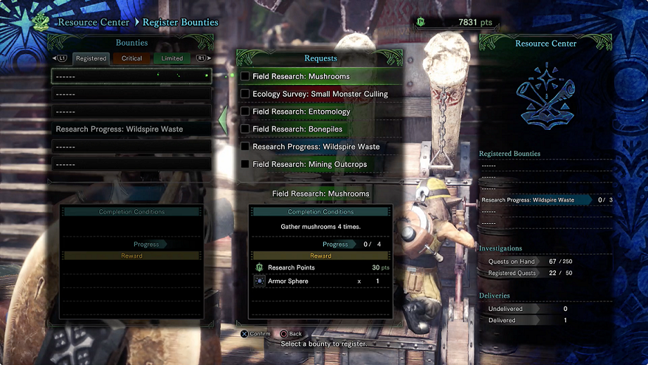 Monster Hunter: World Bounties & Armor Spheres Guide - WHAT ARE BOUNTIES? - C0C24A3