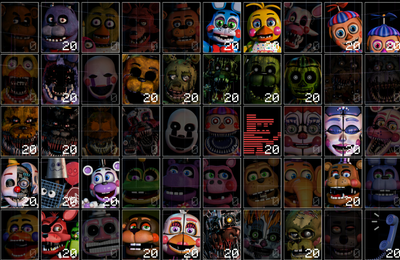 Ultimate Custom Night How to Get 5000+ Points Without Literally Using the Cameras - the characters - 1F2EB18