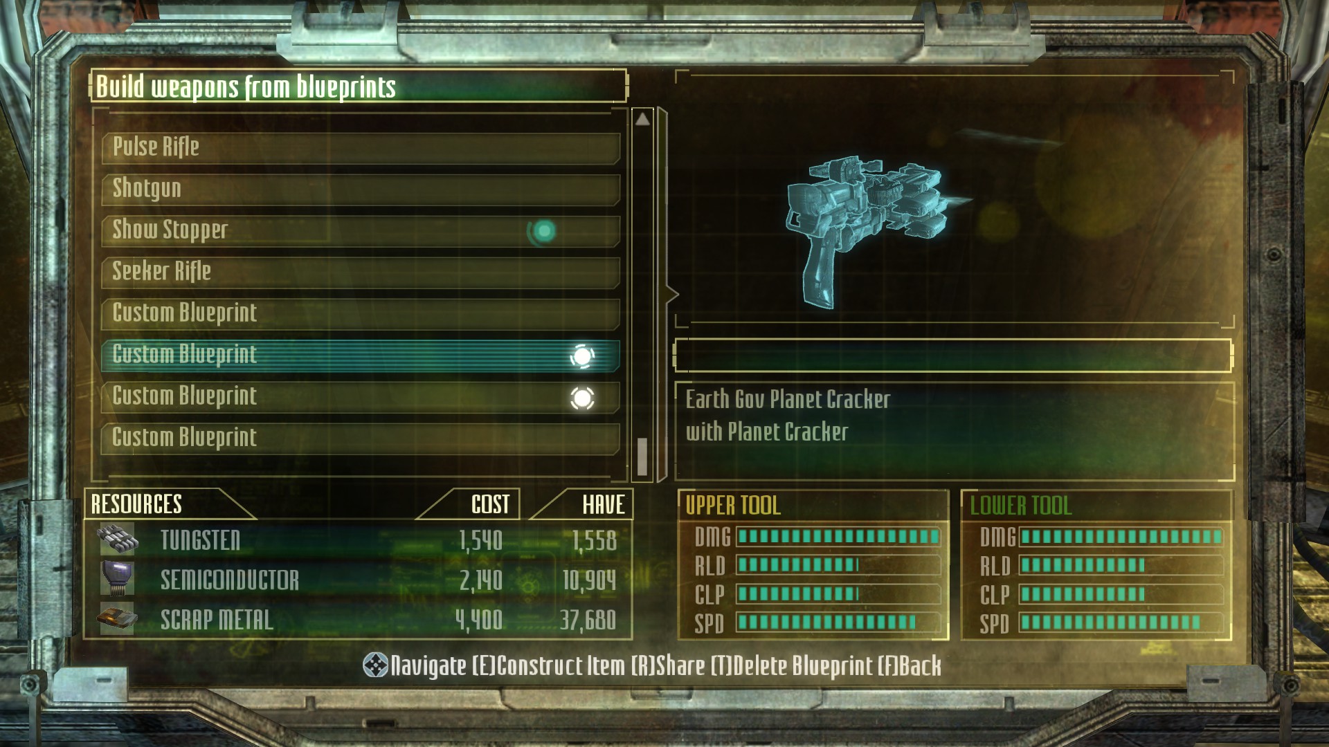 Dead Space™ 3 How to Duplicate Unique Frames - Create a Custom Blueprint of your weapon with the unique frame - CEA997B