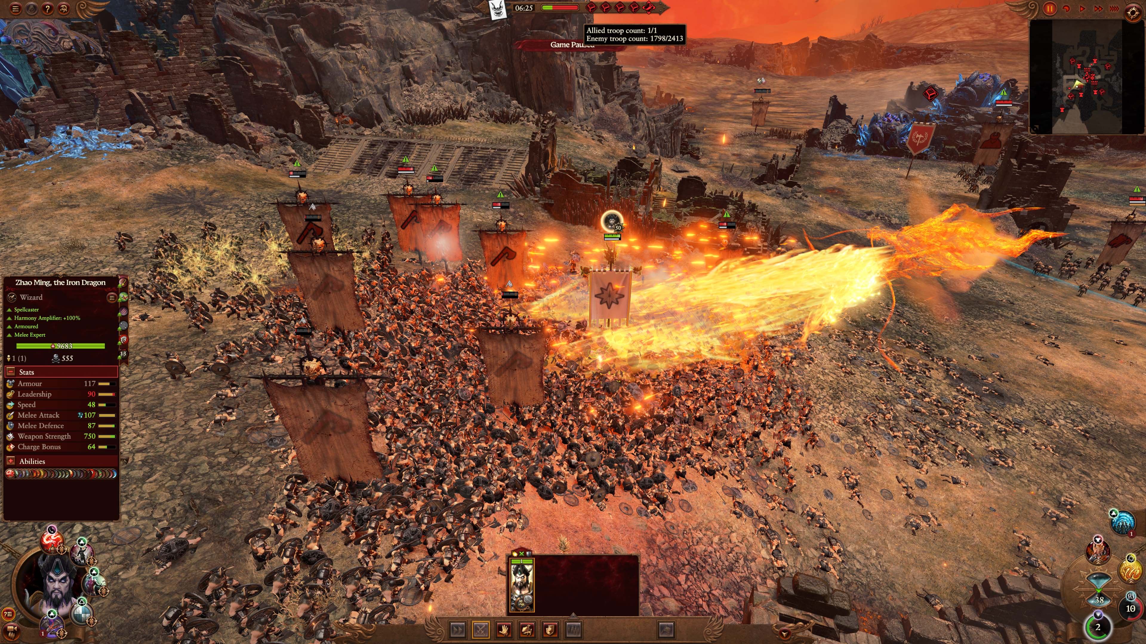 Total War: WARHAMMER III Zhao Ming Gameplay Basic - Skills - Kill them before they kill you - 936F646