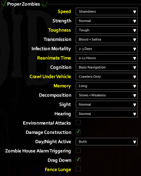 Project Zomboid Zombie Lore Settings from Games-Movies & Show - Brooks Zombies (Zombie Survival Guide) - 481D673