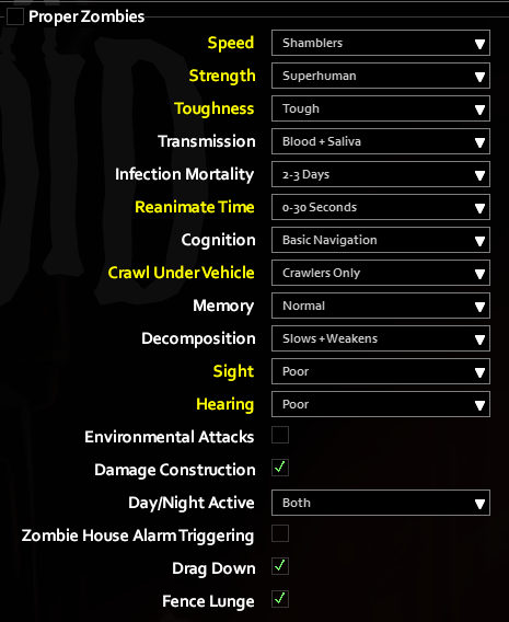 Project Zomboid Zombie Lore Settings from Games-Movies & Show - T-Virus Zombies (Resident Evil) - D2AECCF