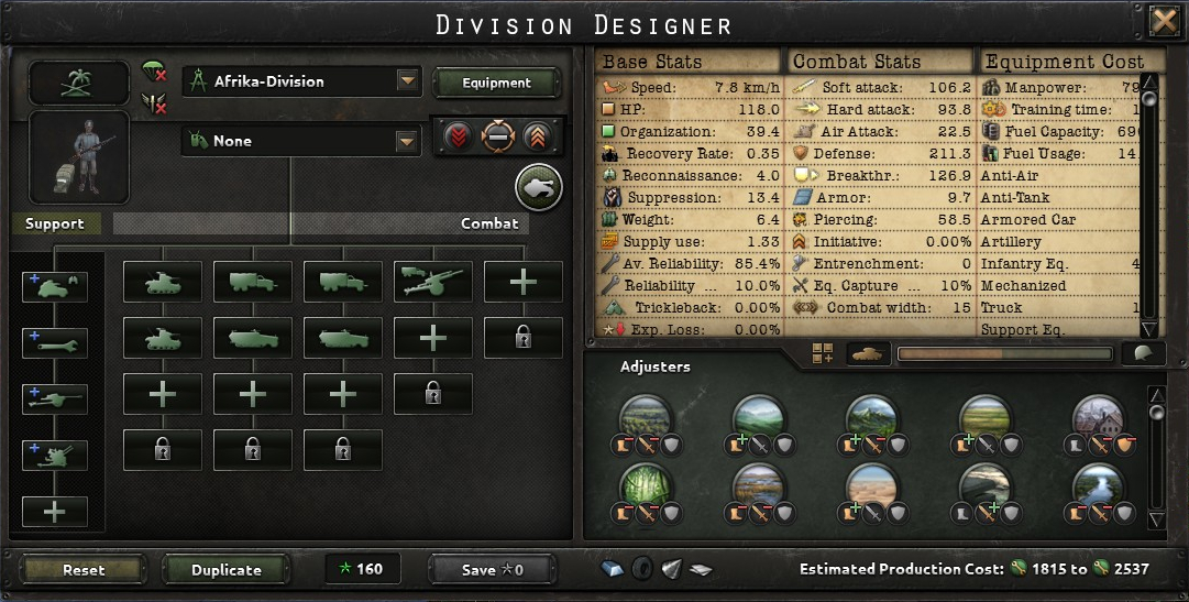 Hearts of Iron IV Historic Division Templates of the German Army - Afrika-Division (1941-1943) - 58D9B3C
