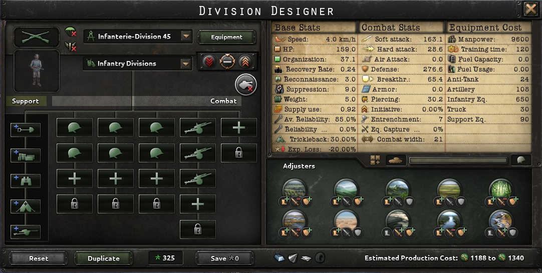 Hearts of Iron IV Historic Division Templates of the German Army - Infanterie-Division 45 (from 1945) - BC3E9B9