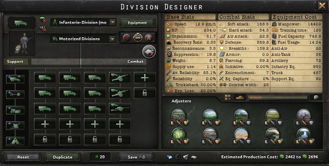 Hearts of Iron IV Historic Division Templates of the German Army - Infanterie-Division (motorisiert) (until 1942) - 827FB90