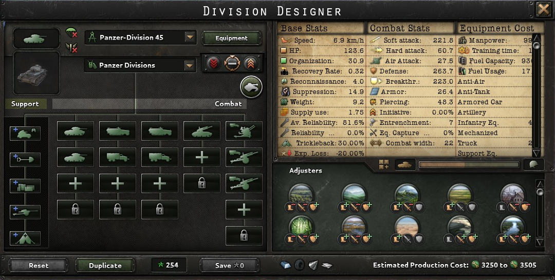 Hearts of Iron IV Historic Division Templates of the German Army - Panzer-Division 45 (1945) - 836F628