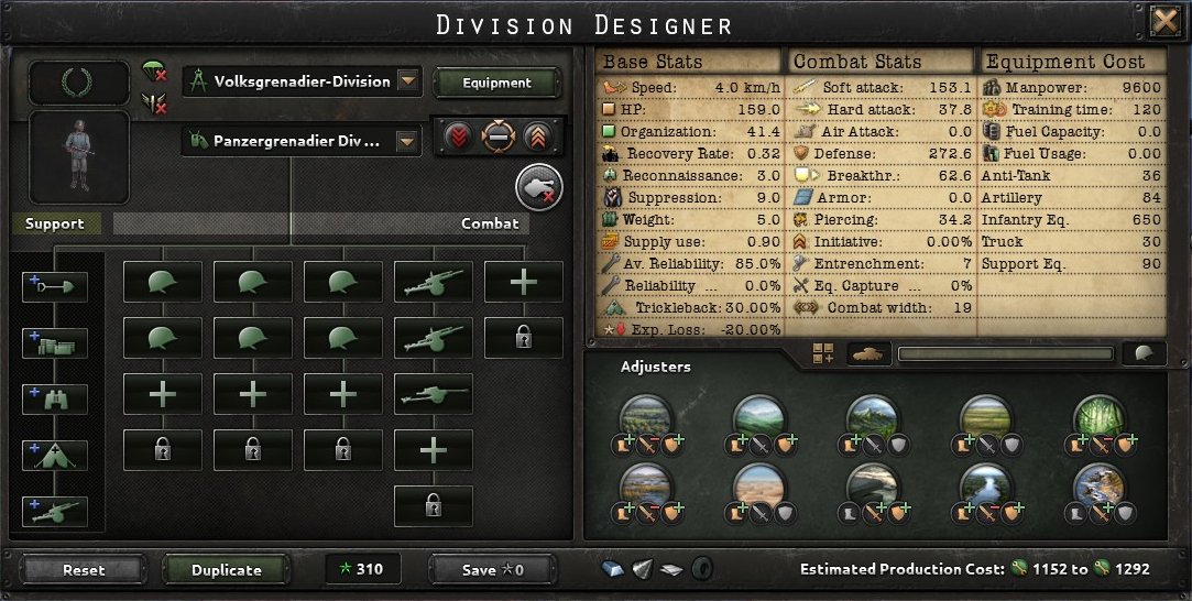 Hearts of Iron IV Historic Division Templates of the German Army - Volksgrenadier-Division (from 1944) - 75A74D7