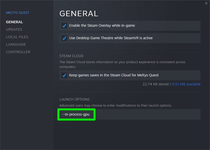 Meltys Quest How to Enable Steam Overlay - How to Enable Steam Overlay - 170C709