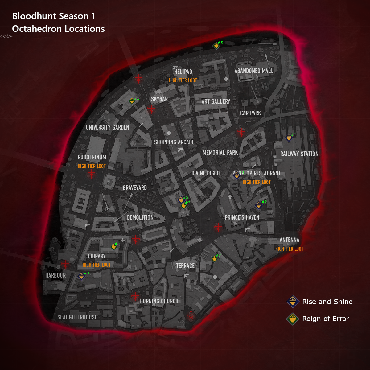 Vampire: The Masquerade - Bloodhunt Octahedron Collectibles Location - Season 1 Octahedron Map - C329985