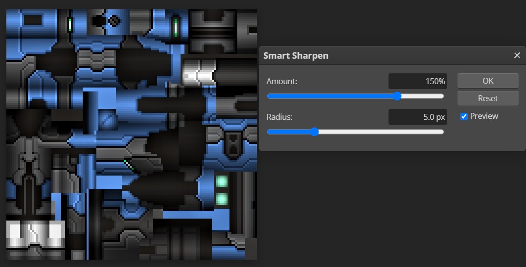 CosmicBreak Universal How to Color Skin for Robots & Armor -  smart sharpen all layers (or just some)  - 0E3B002