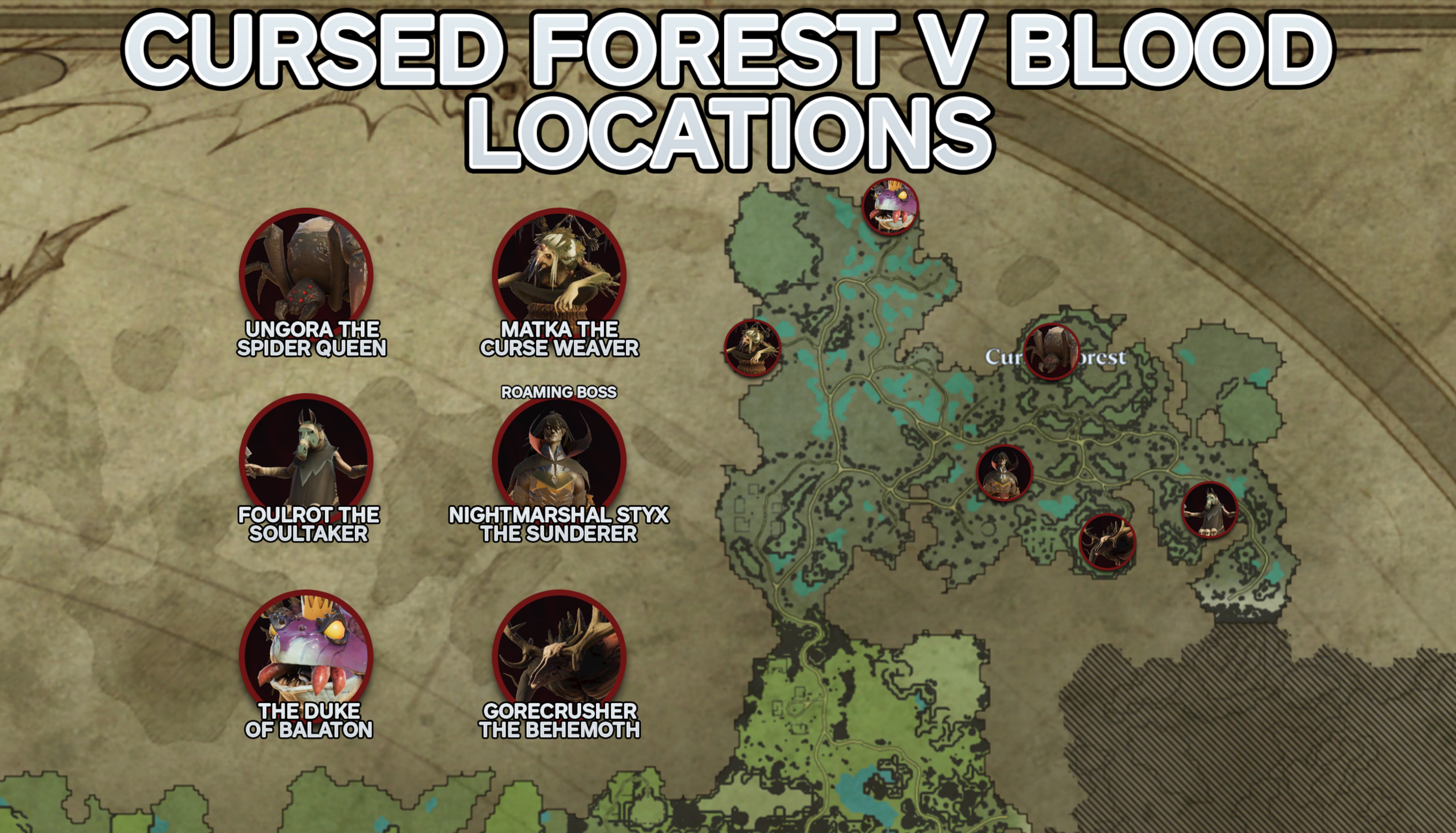 V Rising All Blood Boss Locations - All V Blood Bosses in Cursed Forest - 420DF7B
