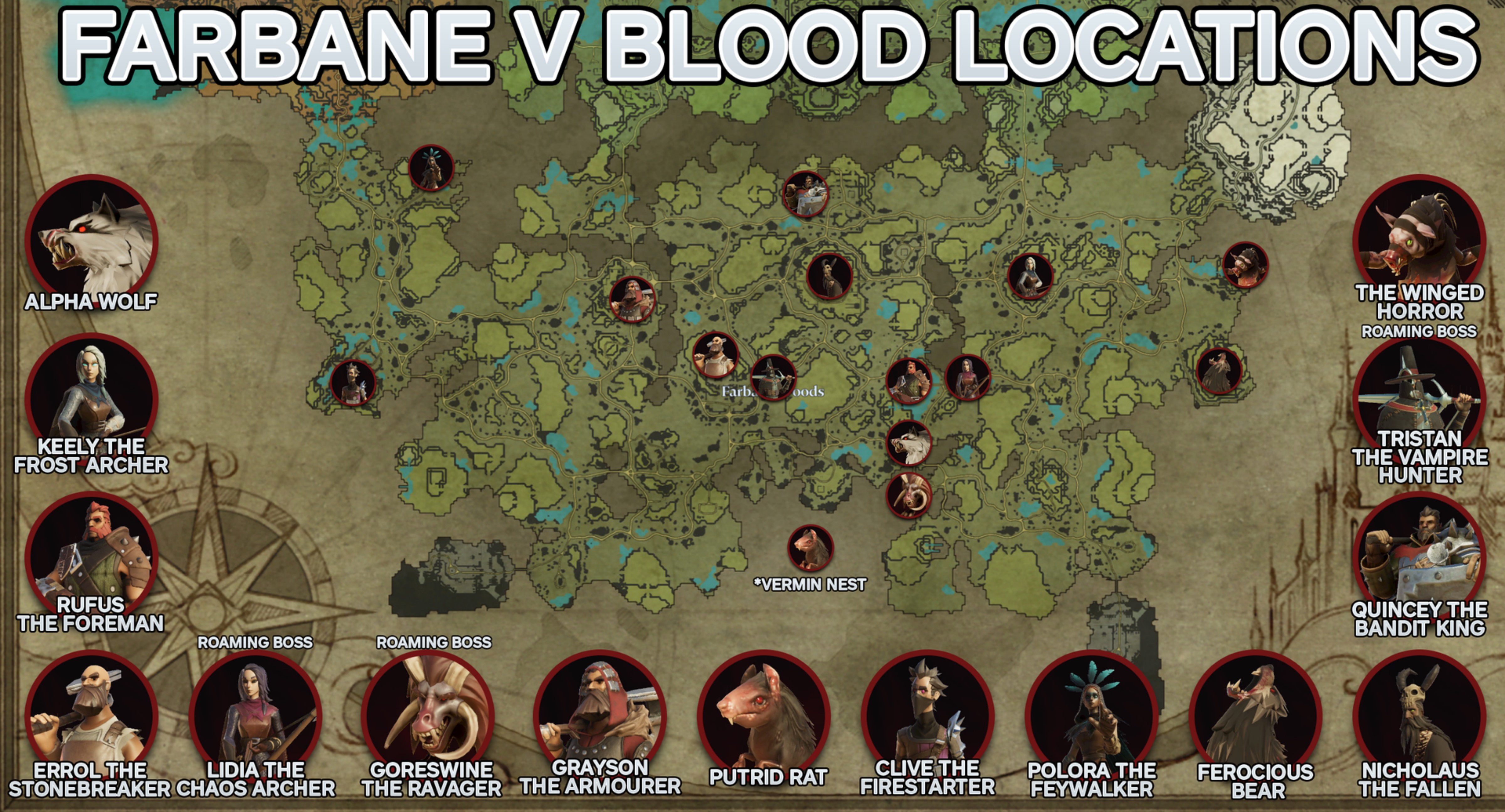 V Rising All Blood Boss Locations - All V Blood Bosses in Farbane Woods - FC9BE4B