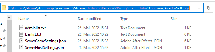 V Rising How to Make Dedicated Server & Setup Guide - - Server's Settings Folder (configuring .txt & .json) - B0A6279