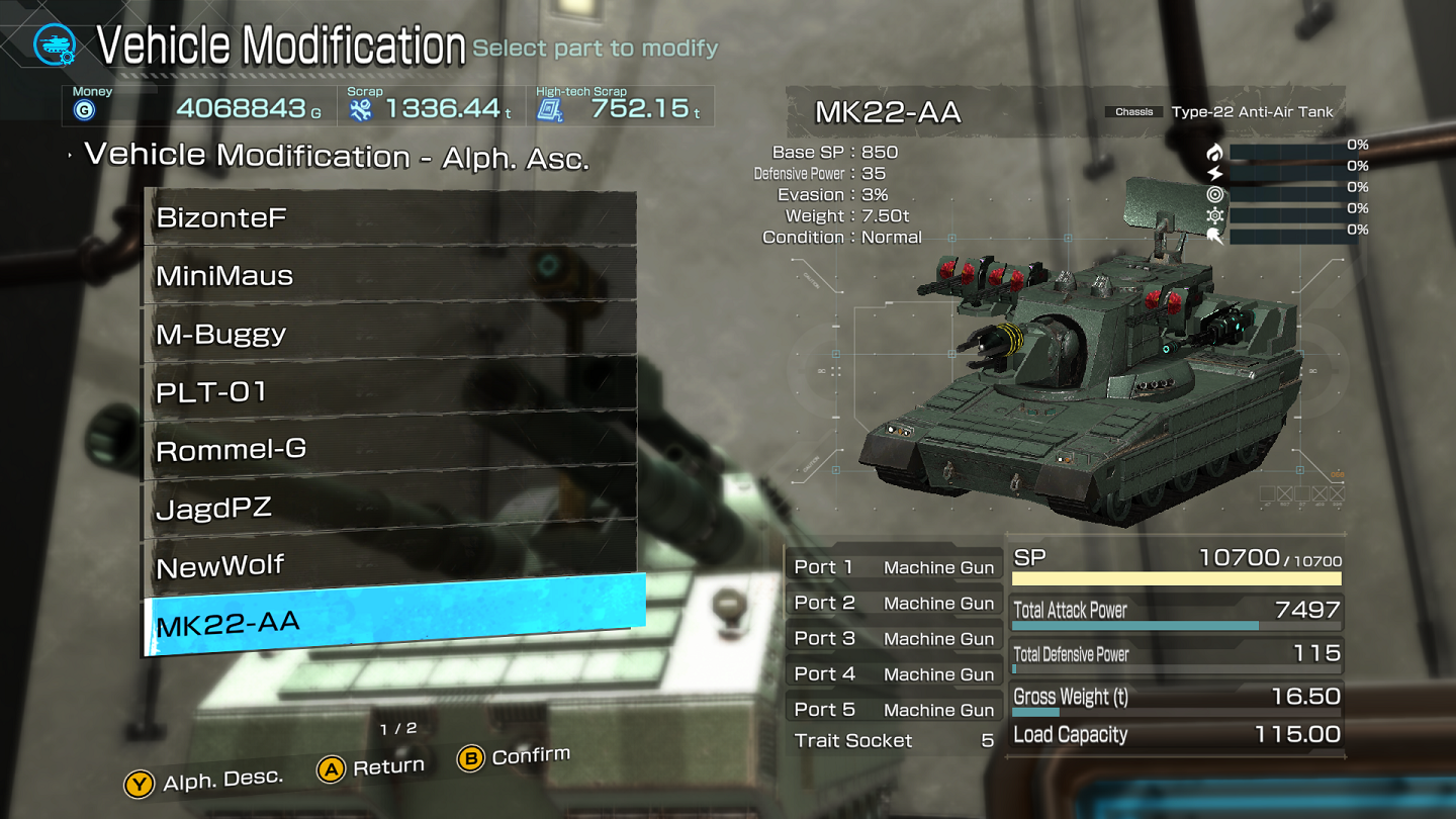 Metal Max Xeno Reborn All Vehicles Types + MG and Cannon Build - Type-22 Anti-Air Tank - 2EDFB39