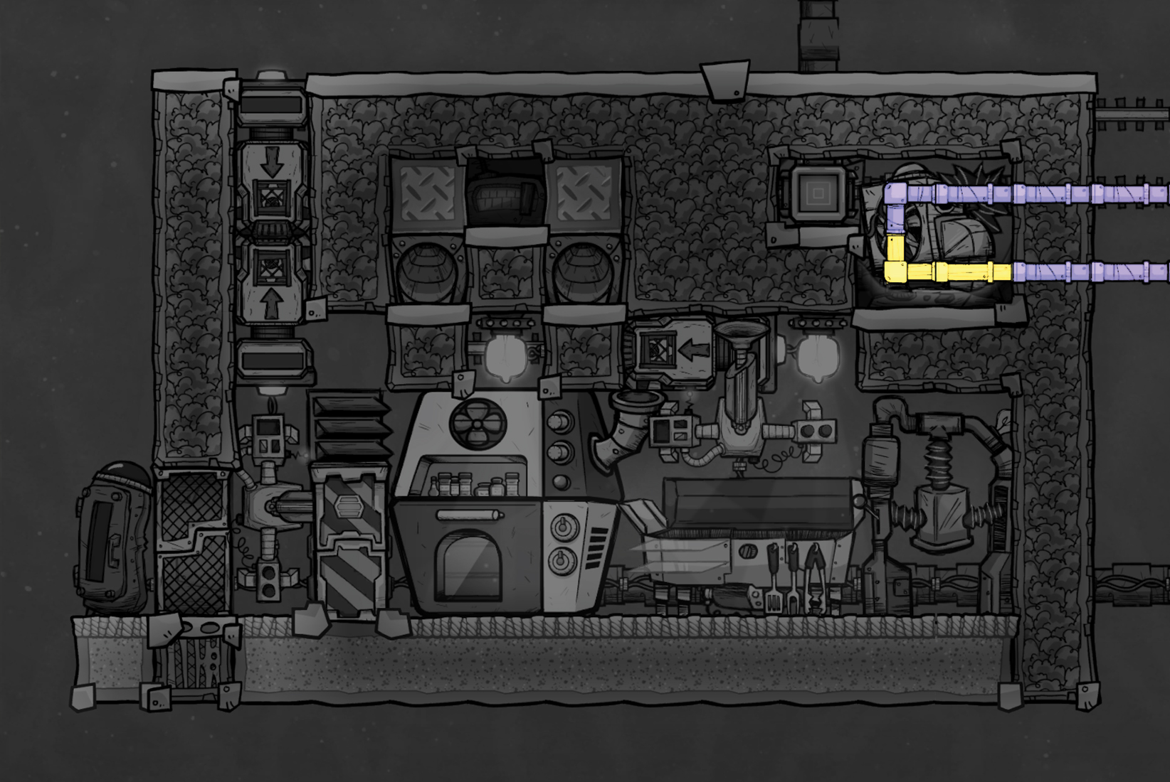 Oxygen Not Included Automated kitchen with Sterile Deep Freeze - Liquid - E1E465B