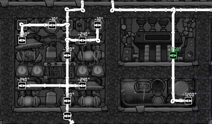 Oxygen Not Included Basic Layout for Air Conditioning Plant - Power Layout - 59AA1DF