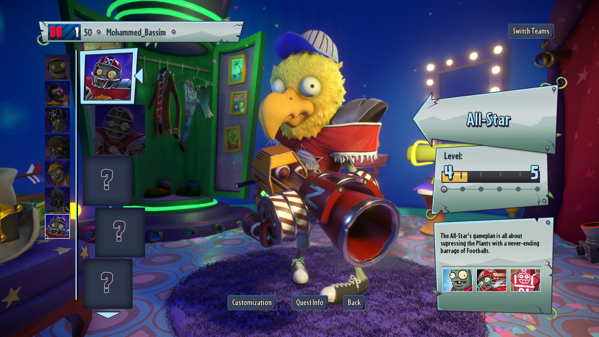 Plants vs. Zombies™ Garden Warfare 2: Deluxe Edition How to get underground door key - step one ( characters ) - A4E6882