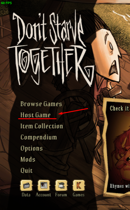Don't Starve Together How to generate a new world - Step 1: - 1A99E87