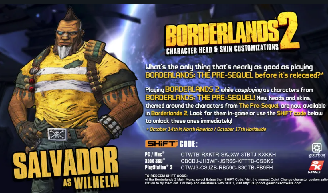 Borderlands 2 Salvador Heads Checklist - DLC - Machine Meets Man - C6CAE7A