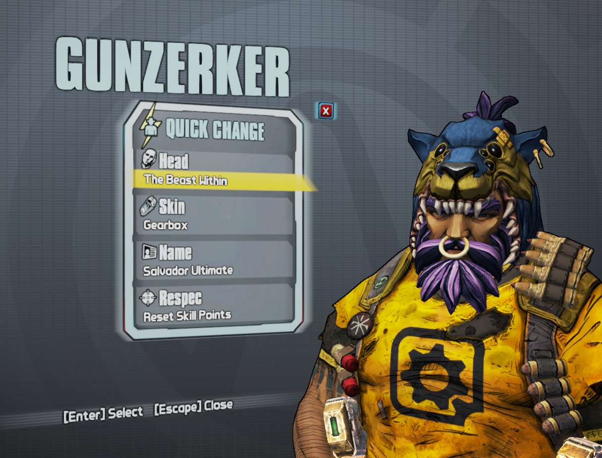 Borderlands 2 Salvador Heads Checklist - DLC - The Beast Within - 5512BC2