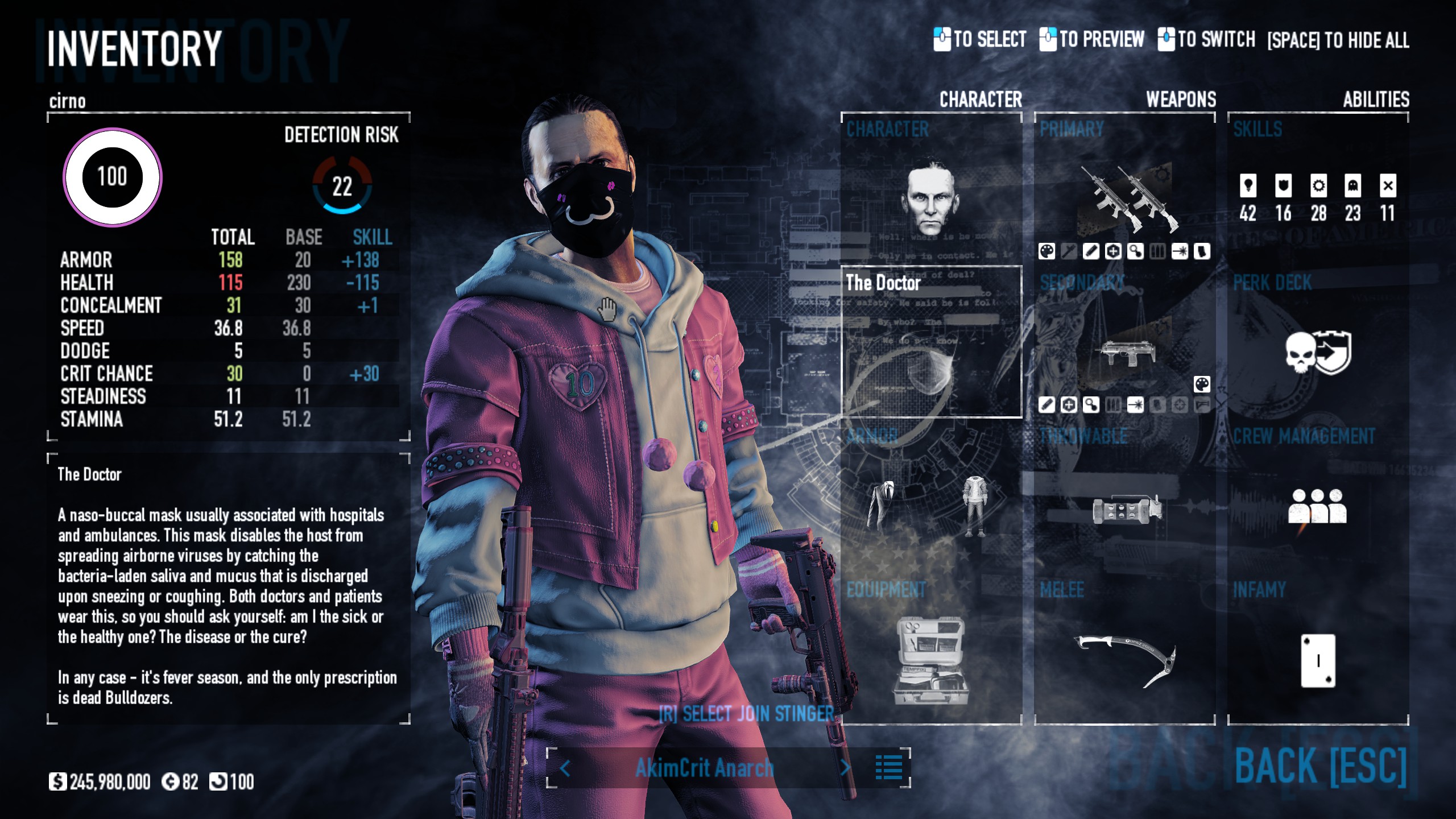 PAYDAY 2 Best SMG Build for Anarchist - -Build Preview Anarchist- - 96F65F0