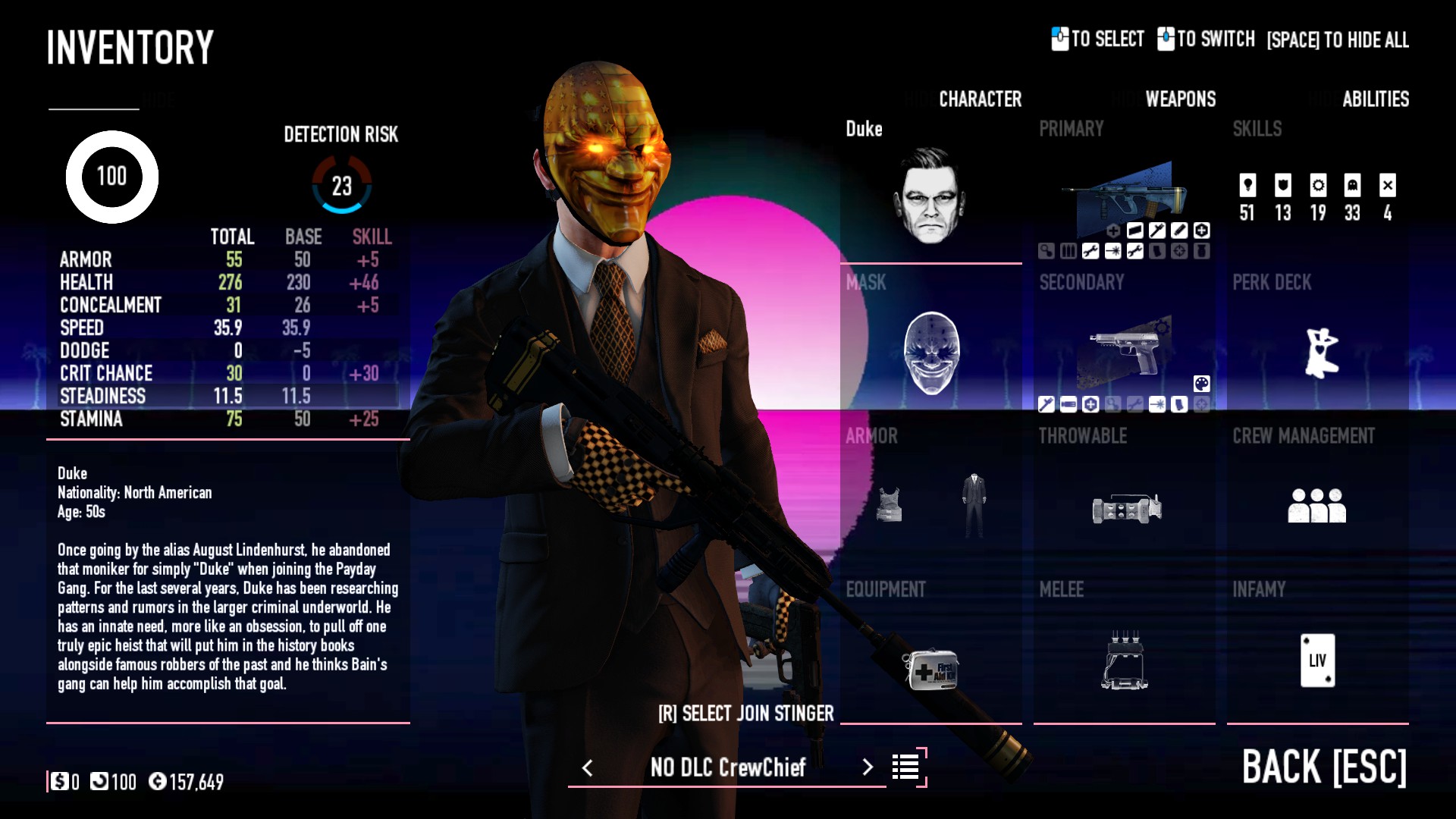 PAYDAY 2 OP Builds for All Perk Decks Using Death Sentence - Crew Chief - 23EC8F3