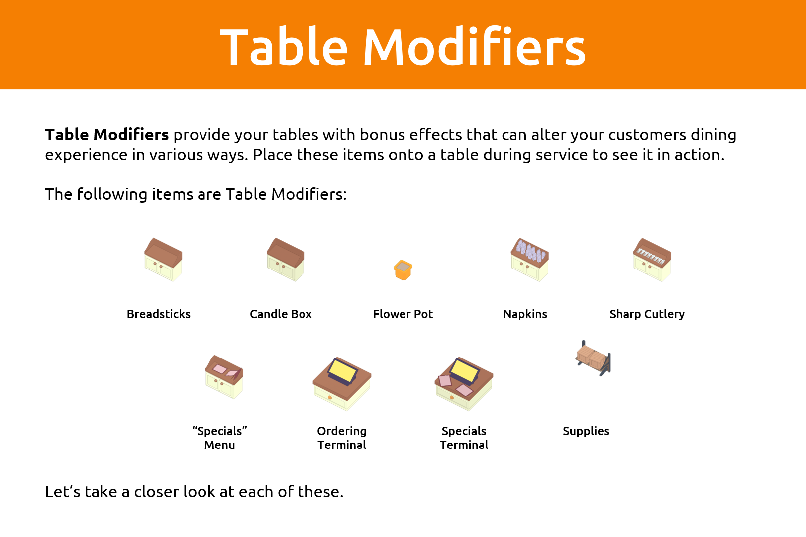 PlateUp! Complete Appliances Guide - Table Modifiers - FB97861