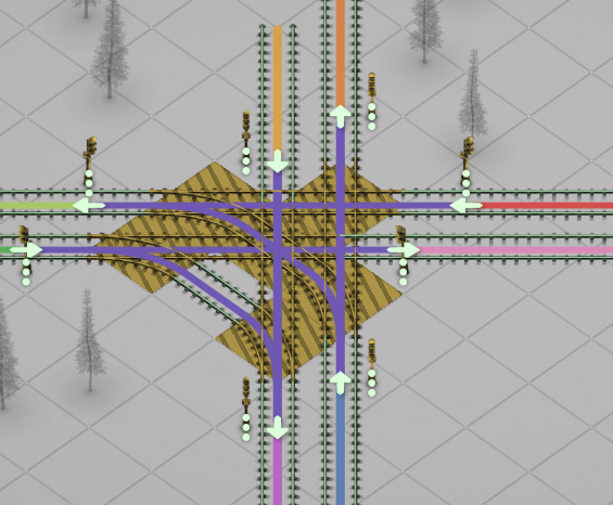 Sweet Transit What is Rail Signal Information Guide - How to simply add signals to an intersection/junction: More complex example - 68FAA03