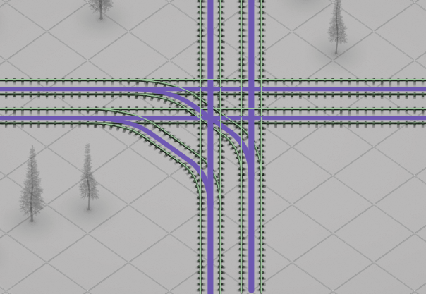 Sweet Transit What is Rail Signal Information Guide - How to simply add signals to an intersection/junction: More complex example - DFBFBC2