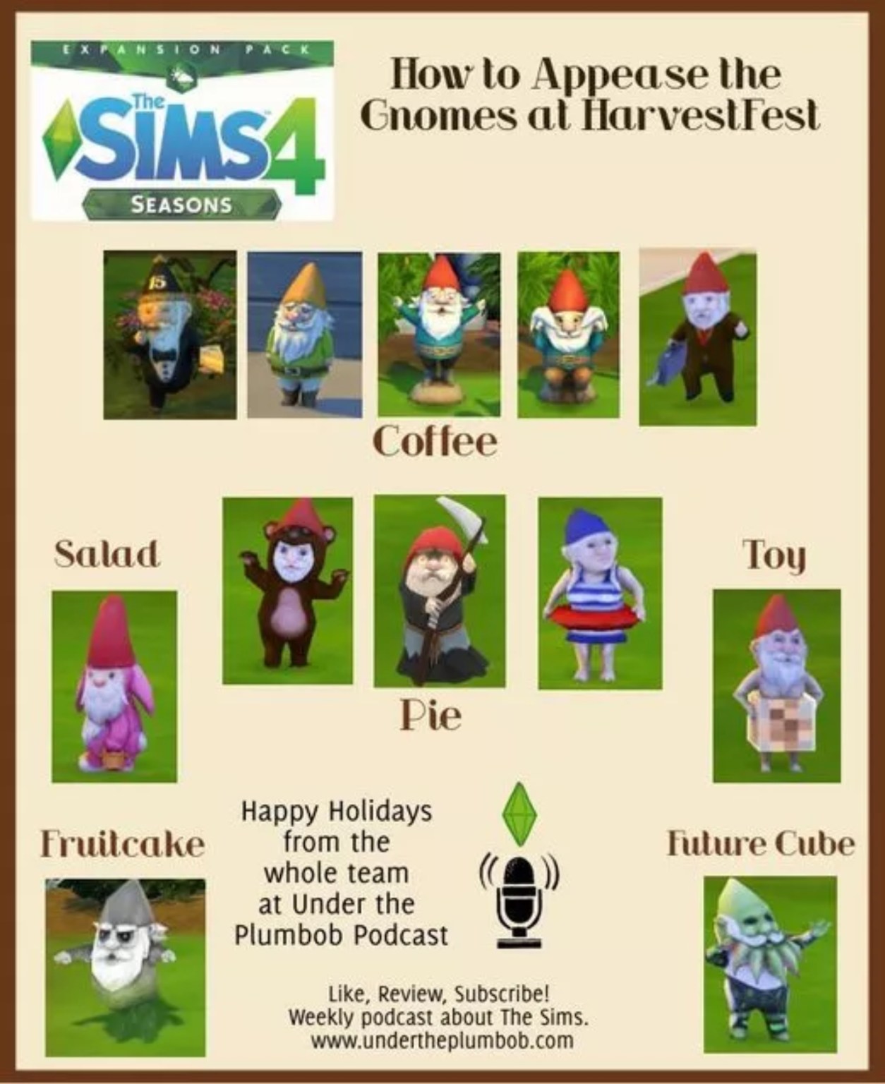The Sims™ 4 Gnomes gifts harvestfest guide - The correct gifts - 892C6D5
